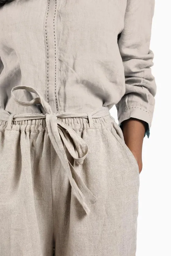 Linen Fleur Pant-Sunburnt Yellow