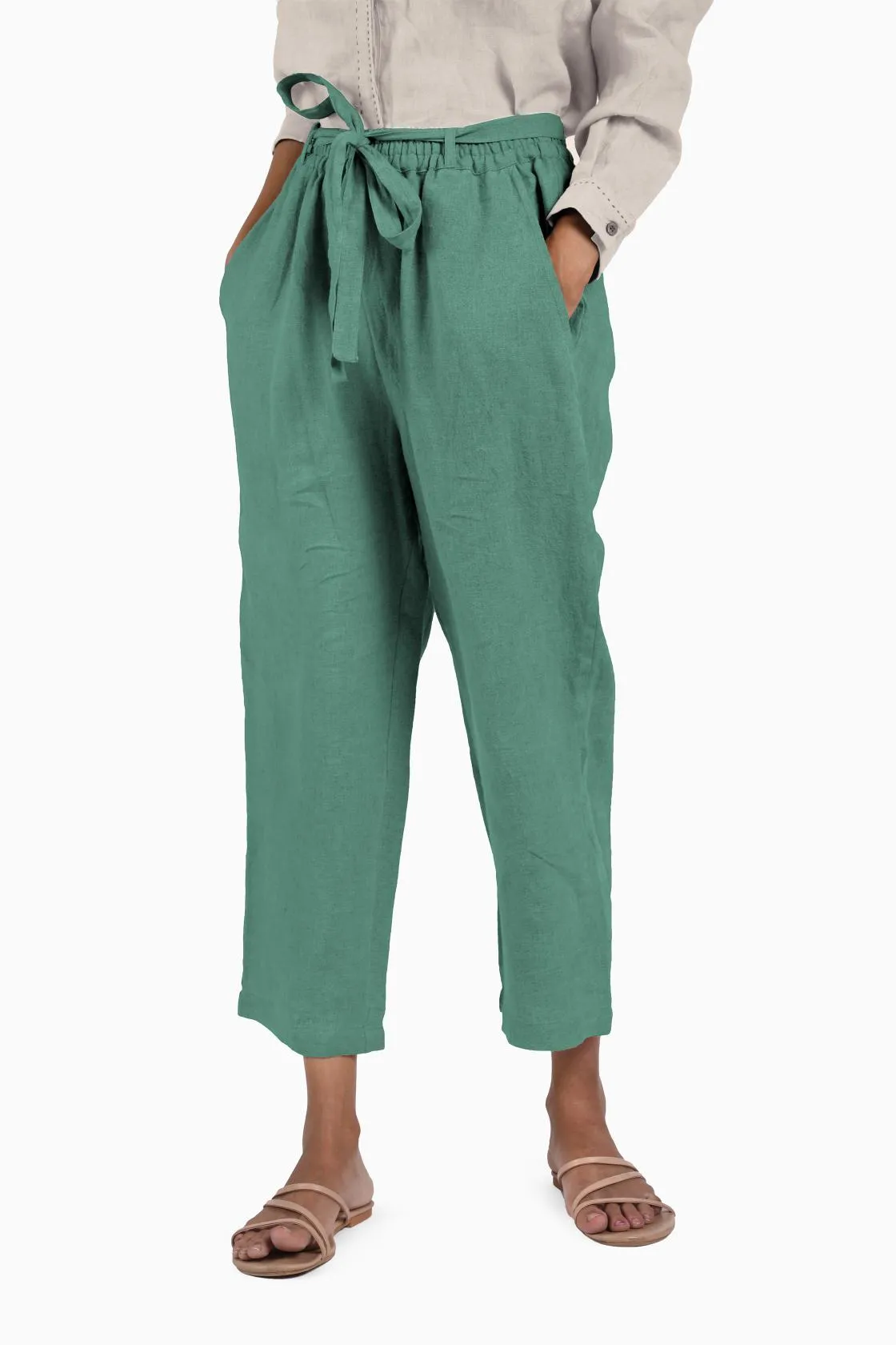 Linen Fleur Pant-Sunburnt Yellow