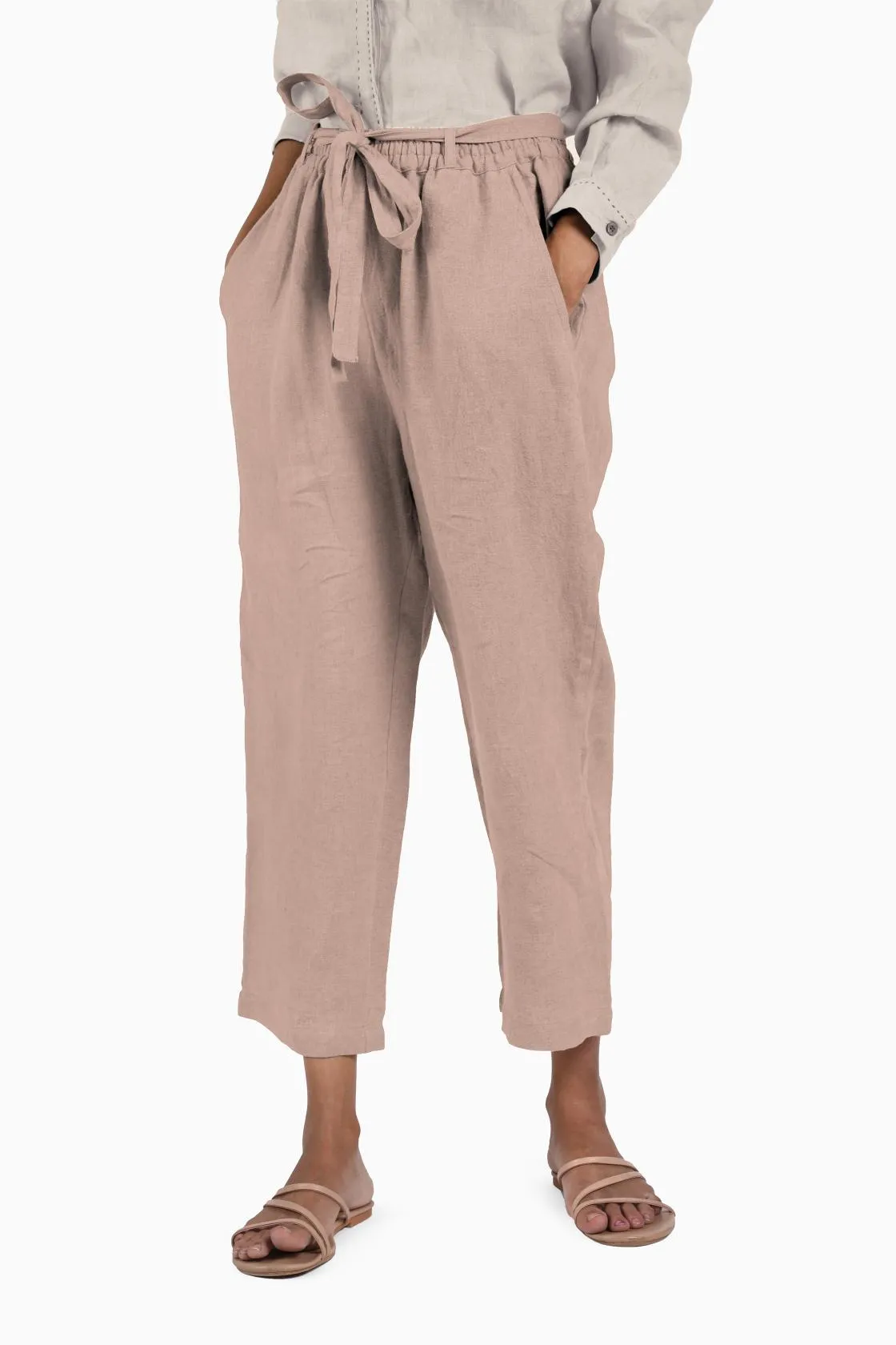 Linen Fleur Pant-Sunburnt Yellow