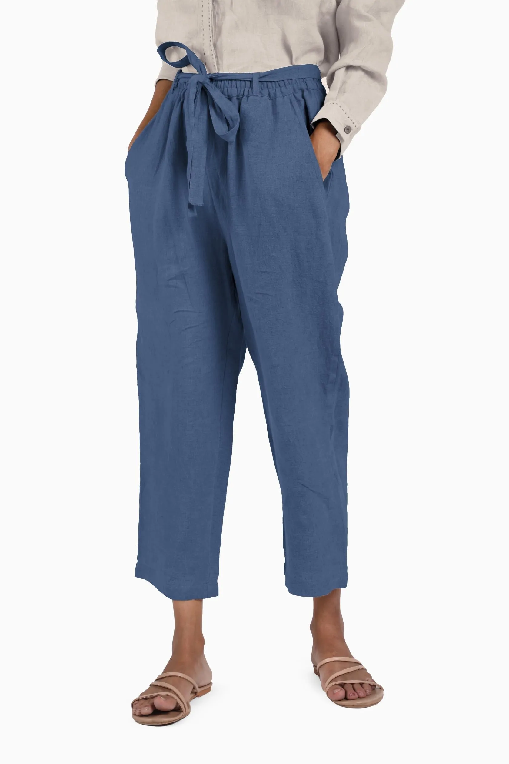 Linen Fleur Pant-Sunburnt Yellow