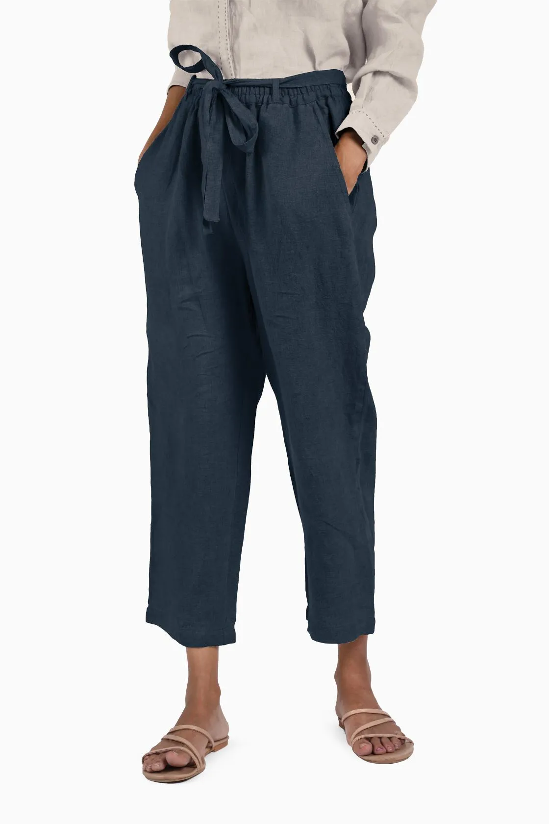 Linen Fleur Pant-Sunburnt Yellow