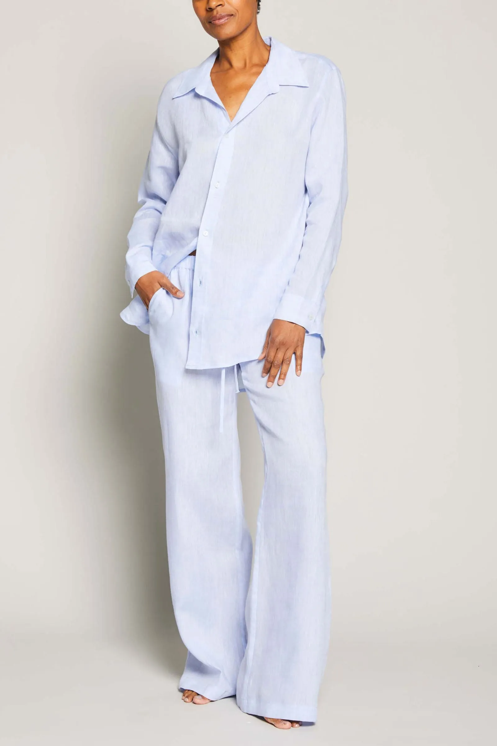 Linen Lounge Set - Light Blue