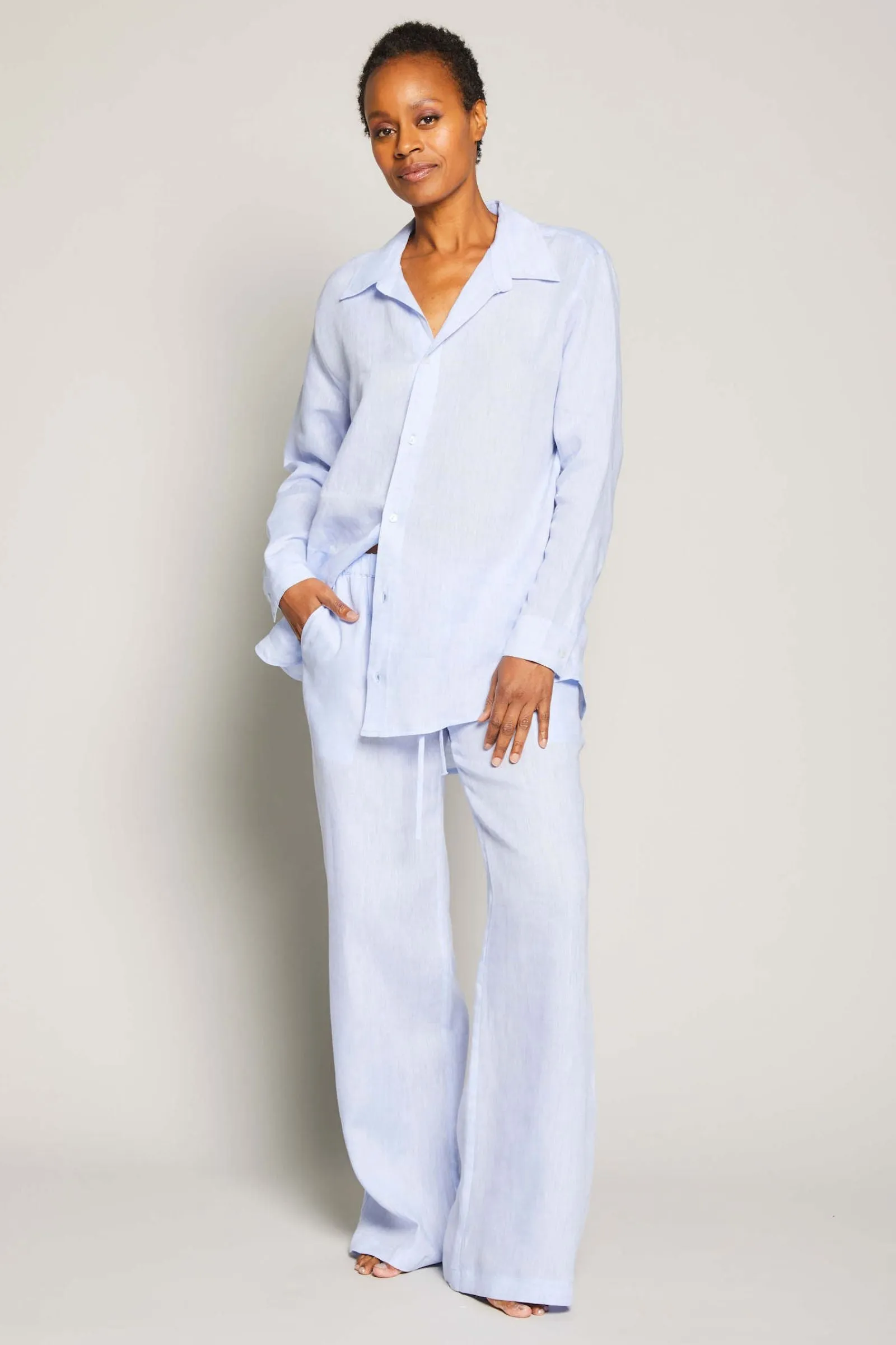 Linen Lounge Set - Light Blue