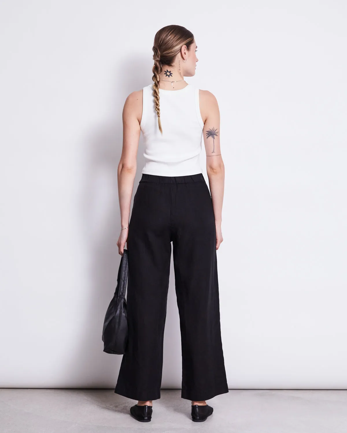 LINEN PANTS BEVEREN BLACK