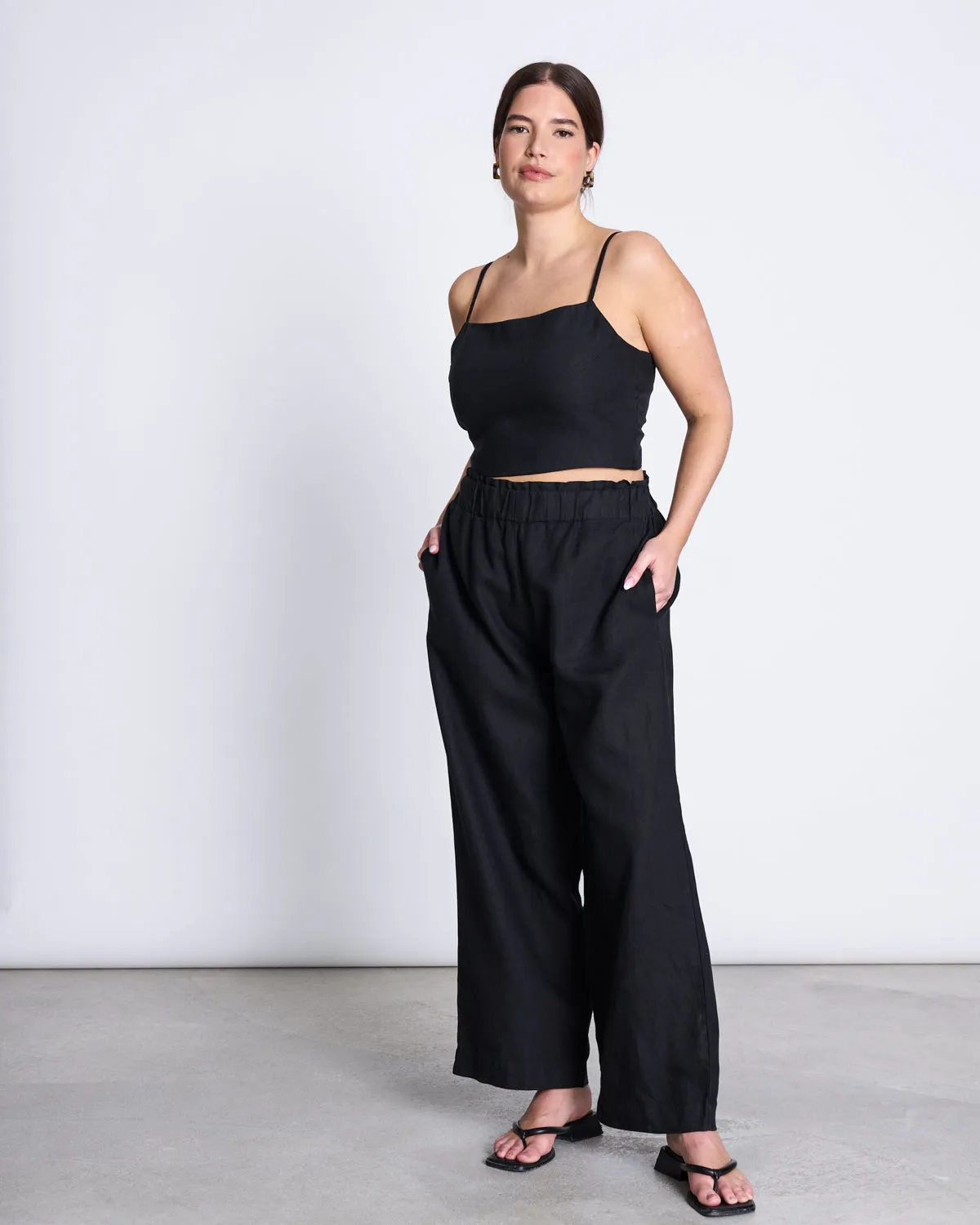 LINEN PANTS BEVEREN BLACK
