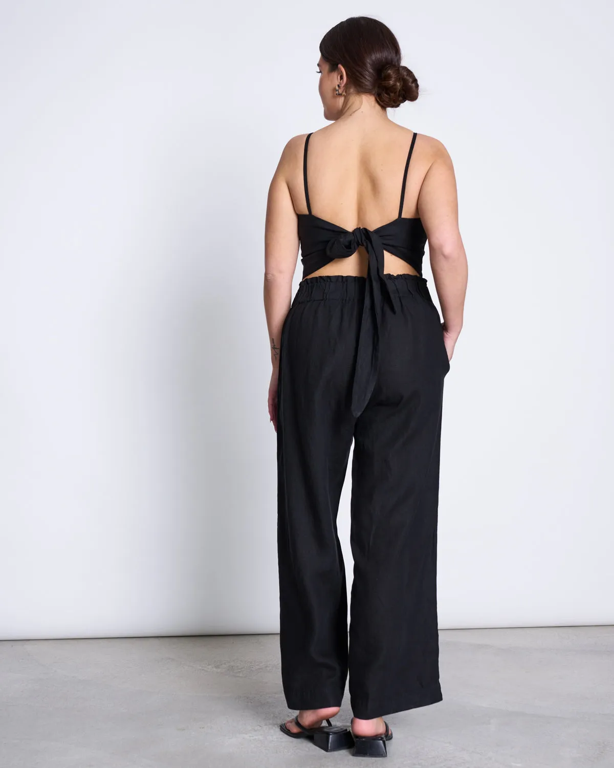 LINEN PANTS BEVEREN BLACK