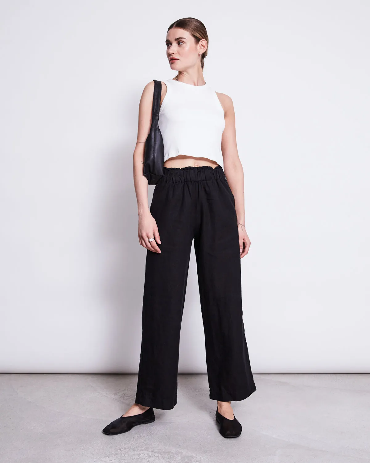 LINEN PANTS BEVEREN BLACK