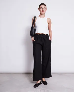 LINEN PANTS BEVEREN BLACK