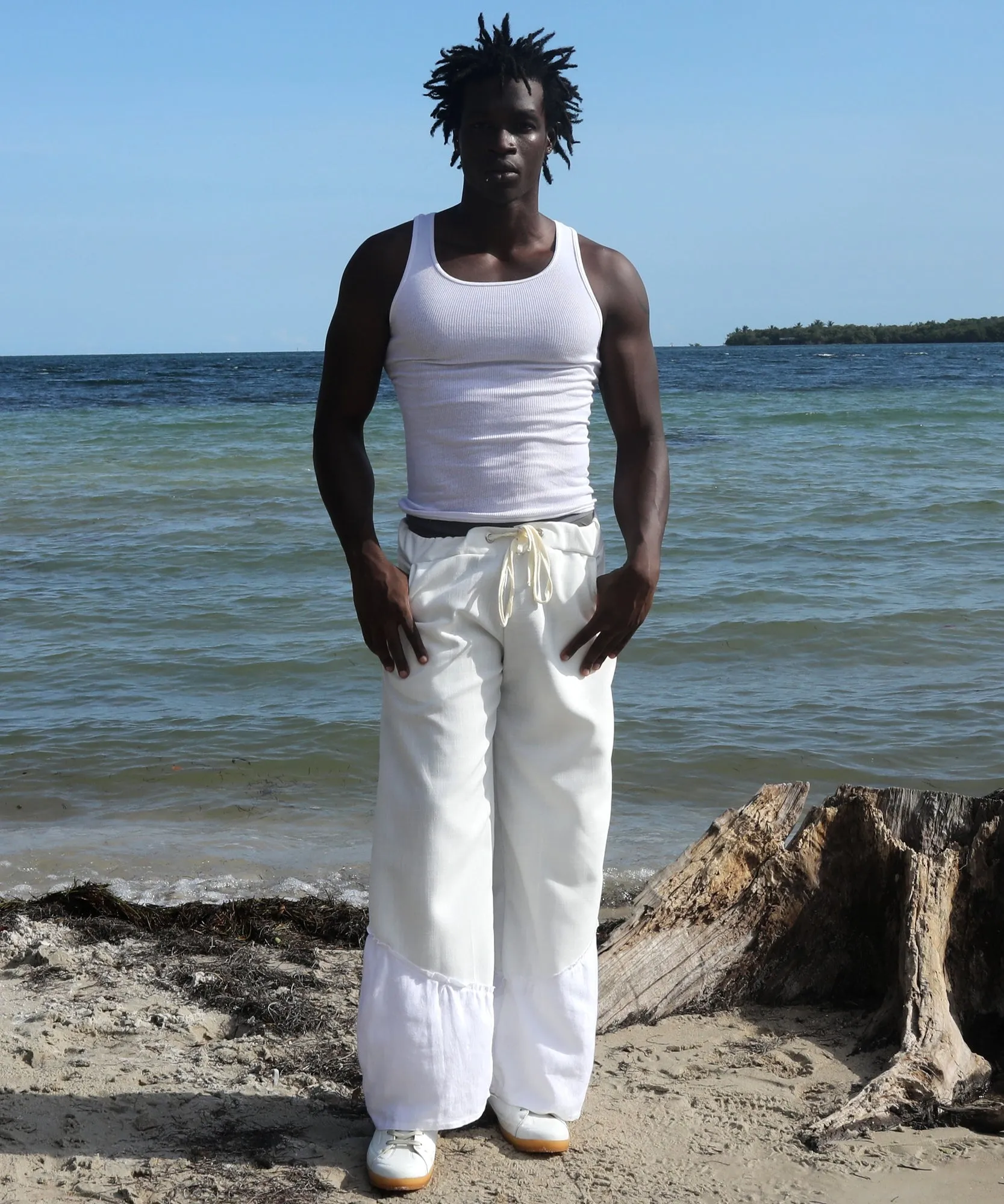 LINEN PANTS, WHITE