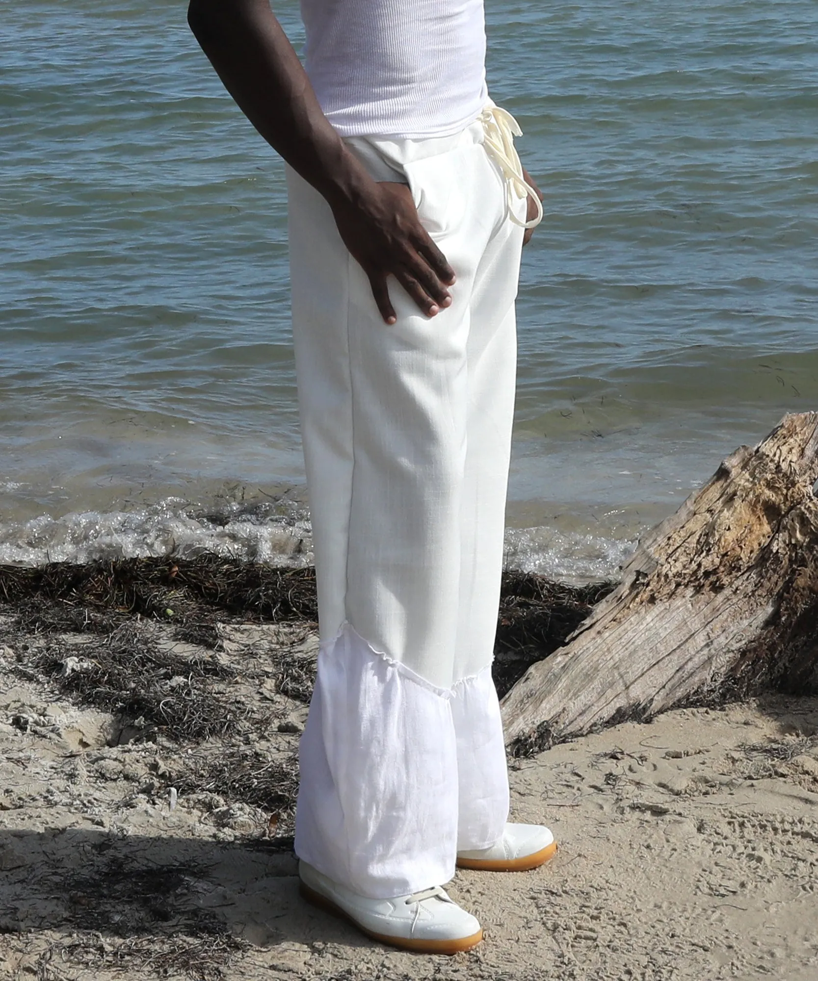 LINEN PANTS, WHITE
