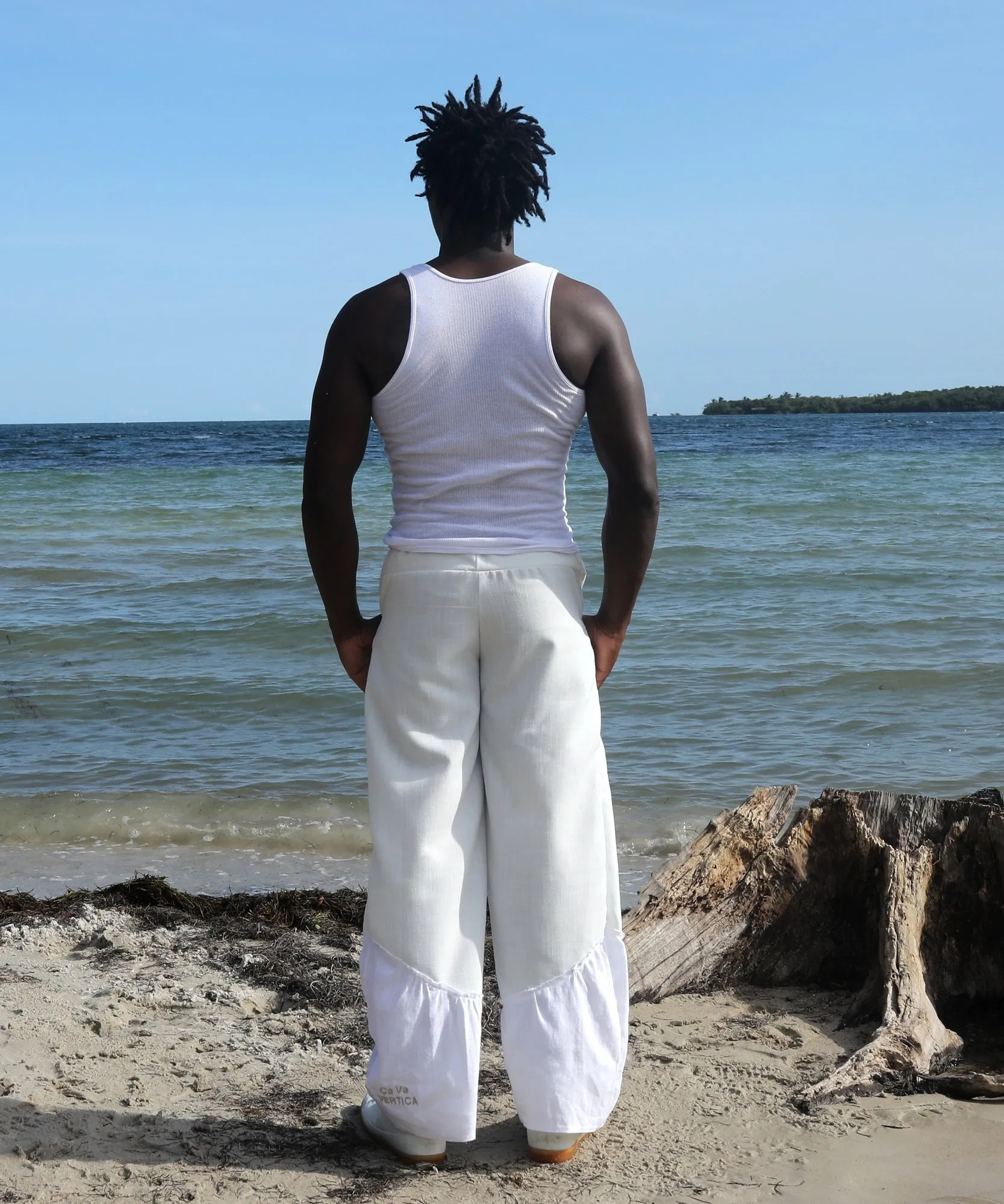 LINEN PANTS, WHITE