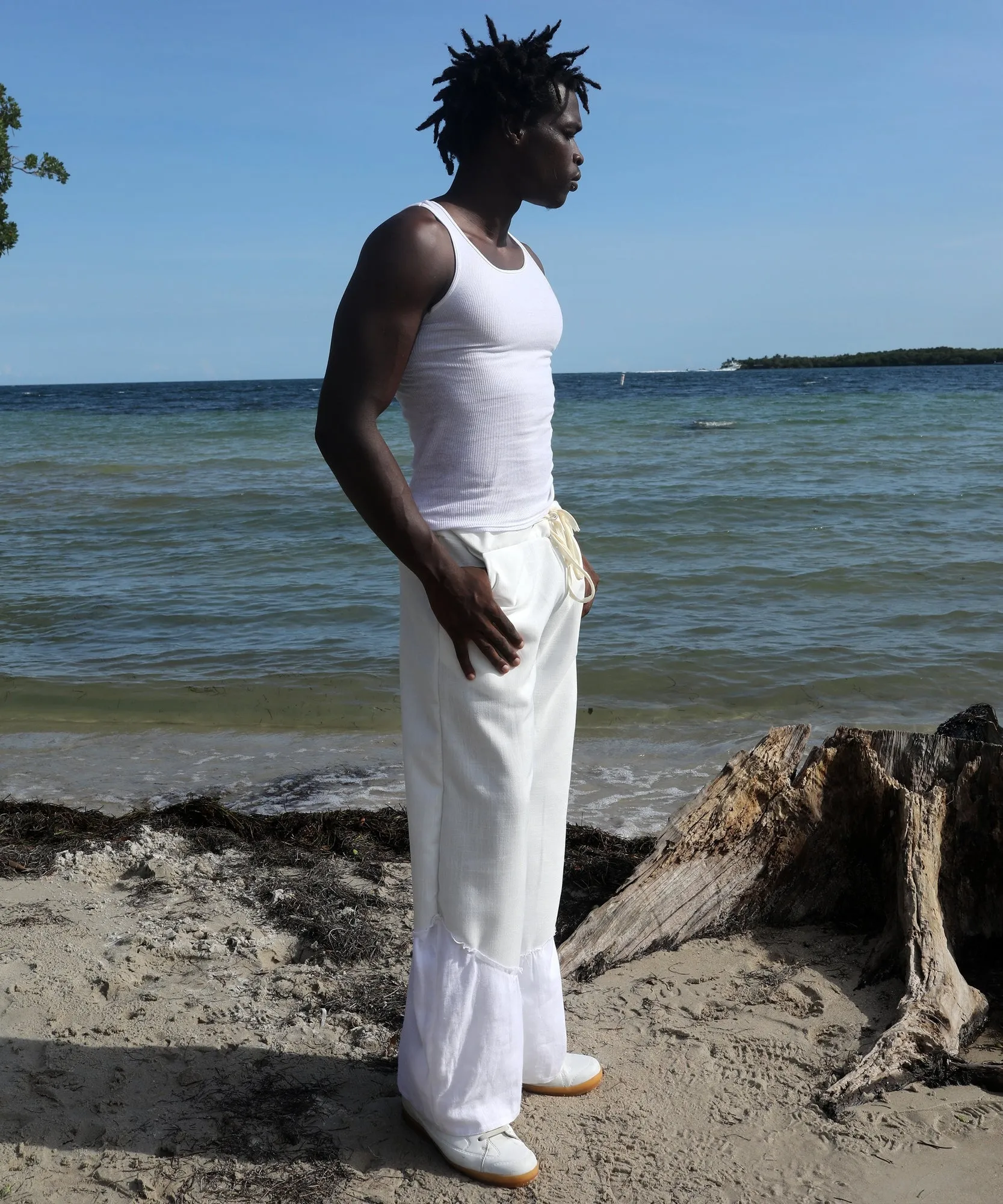 LINEN PANTS, WHITE