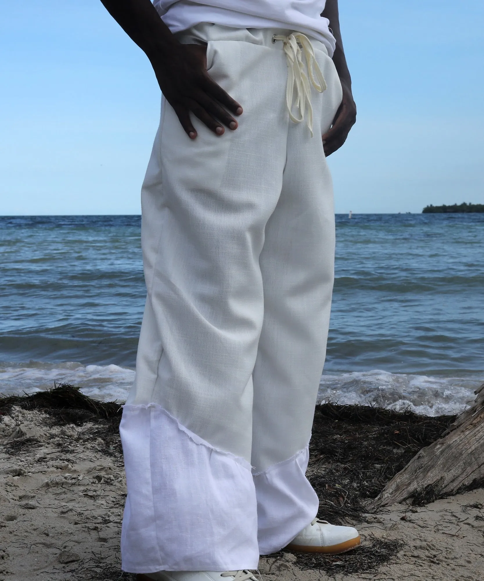 LINEN PANTS, WHITE