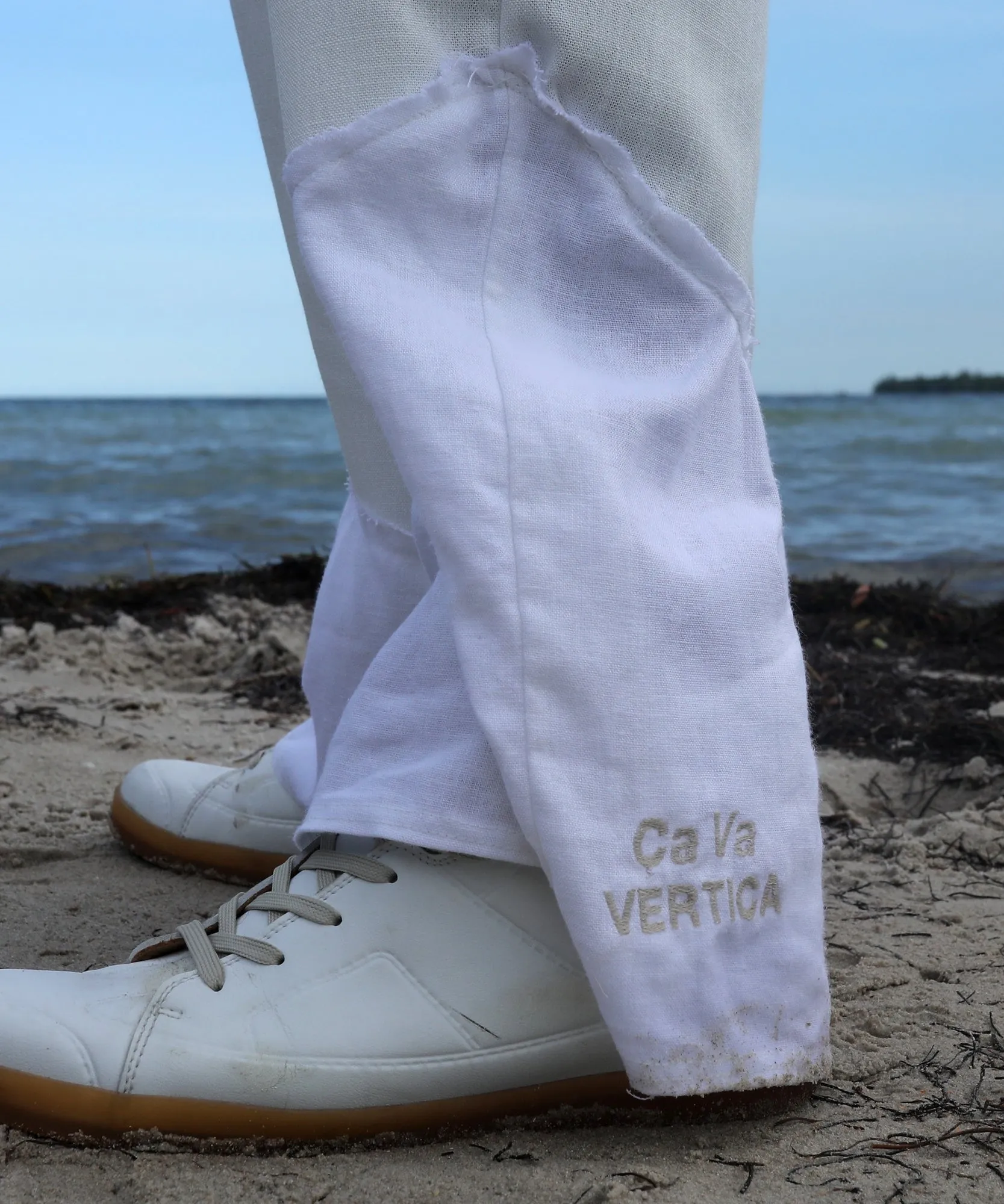 LINEN PANTS, WHITE