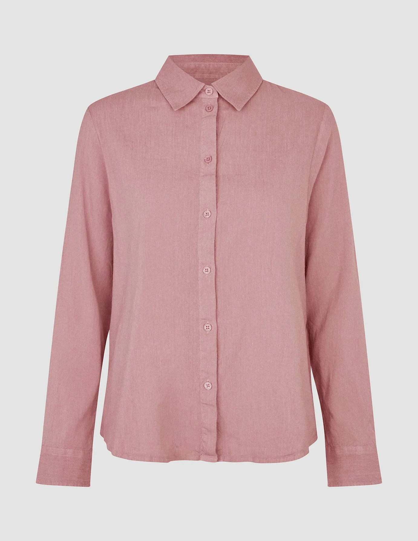 Linen Set Dusty Cerise Long Sleeved Shirt & Relaxed Pants