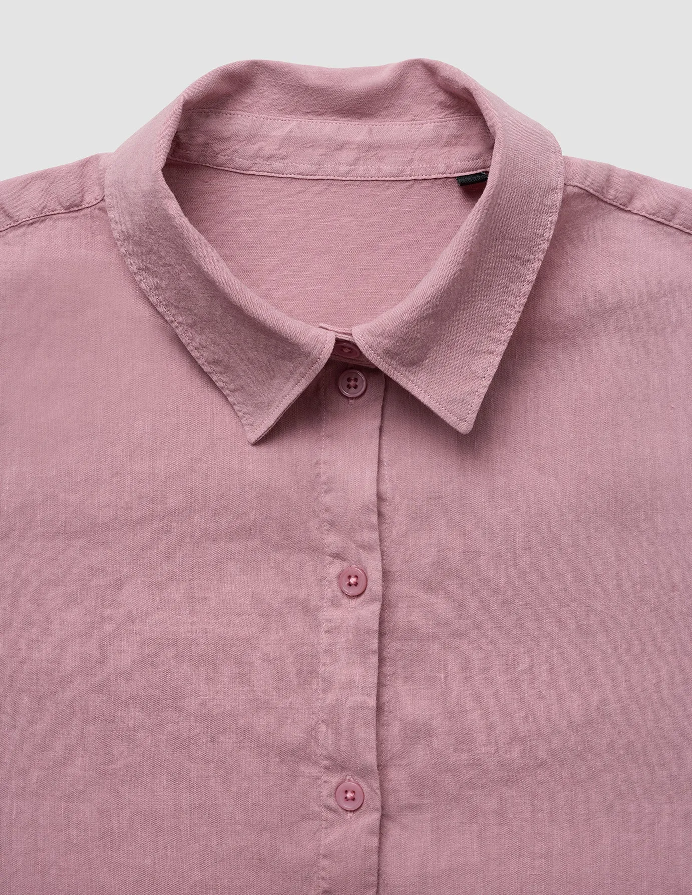 Linen Set Dusty Cerise Long Sleeved Shirt & Relaxed Pants