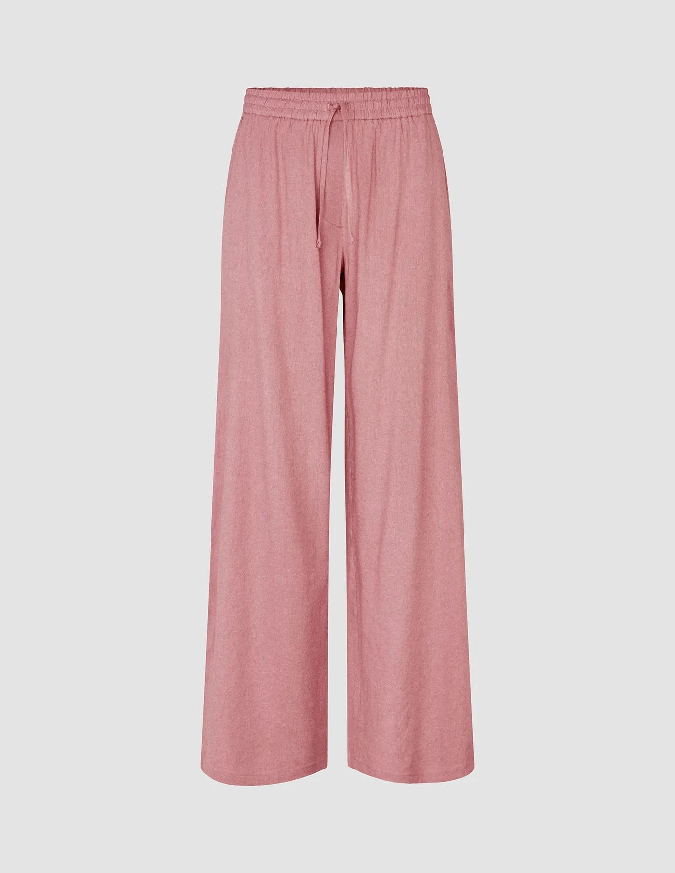 Linen Set Dusty Cerise Long Sleeved Shirt & Relaxed Pants