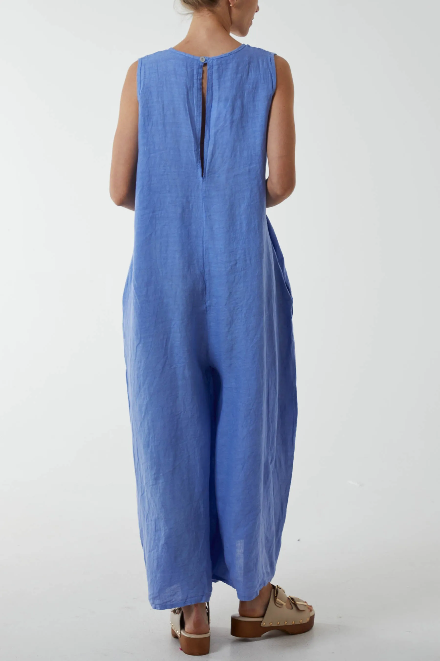 Linen Sleeveless Jumpsuit