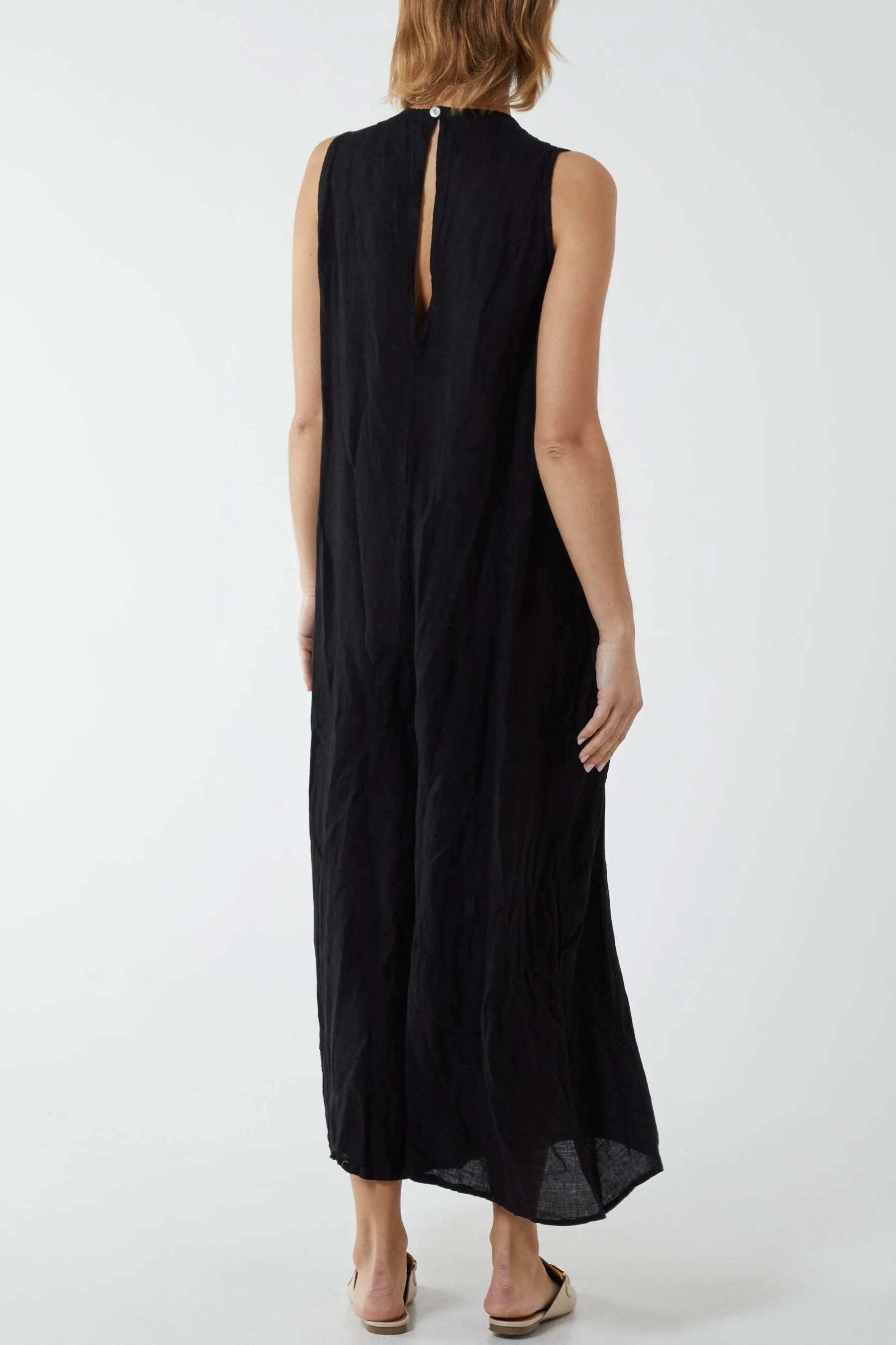 Linen Sleeveless Jumpsuit
