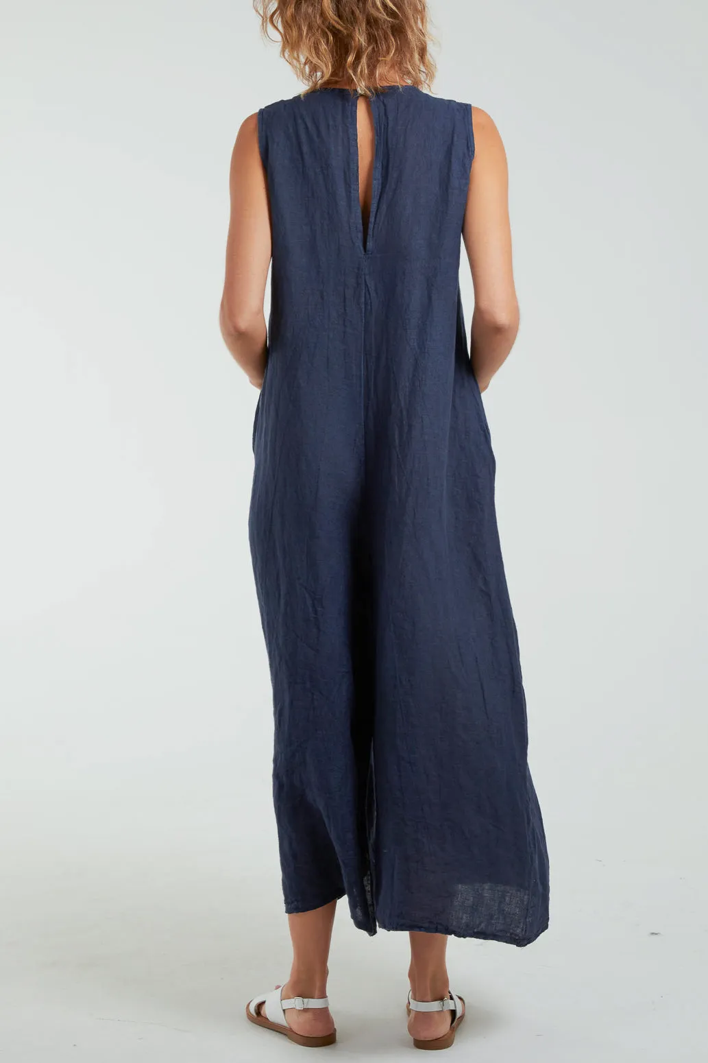Linen Sleeveless Jumpsuit