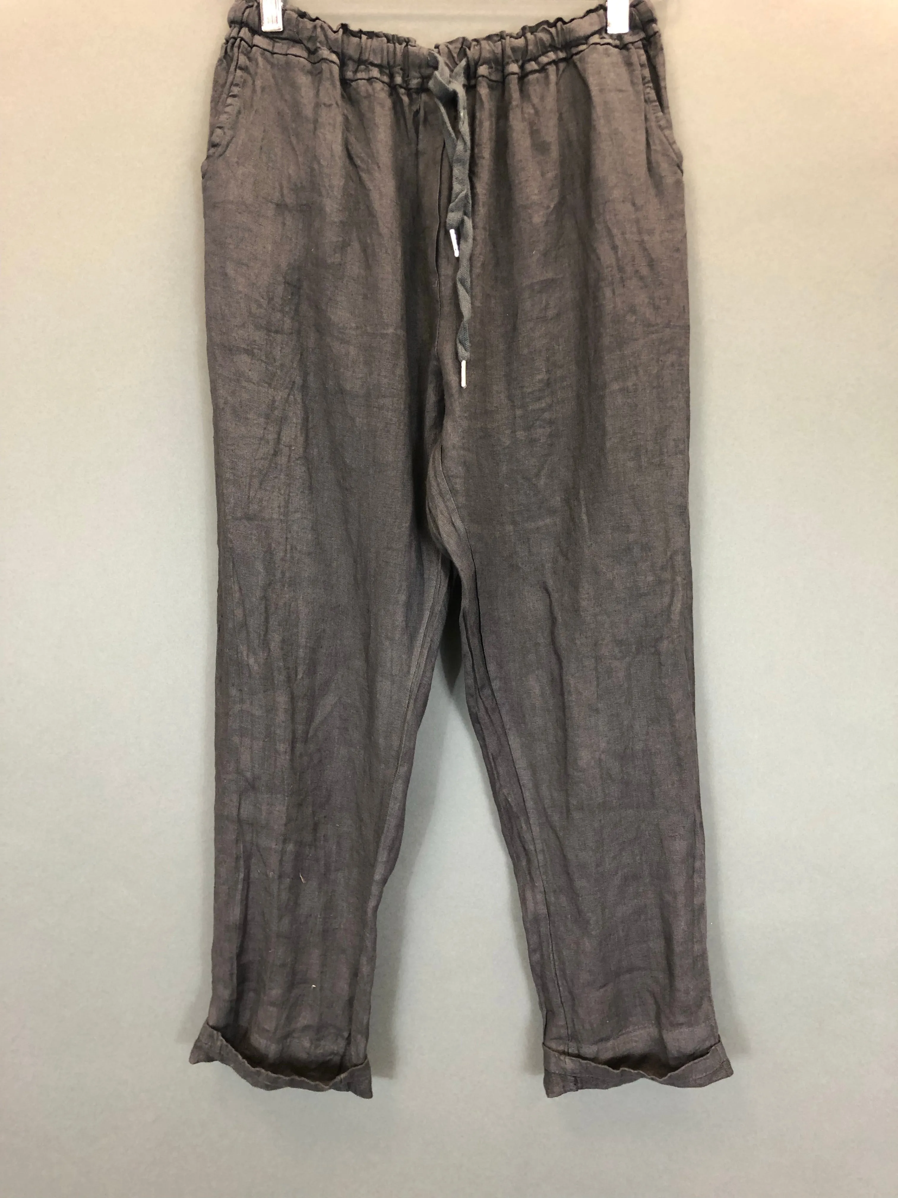 Linen Tie Waist Tapered Pant (Multiple Colors)