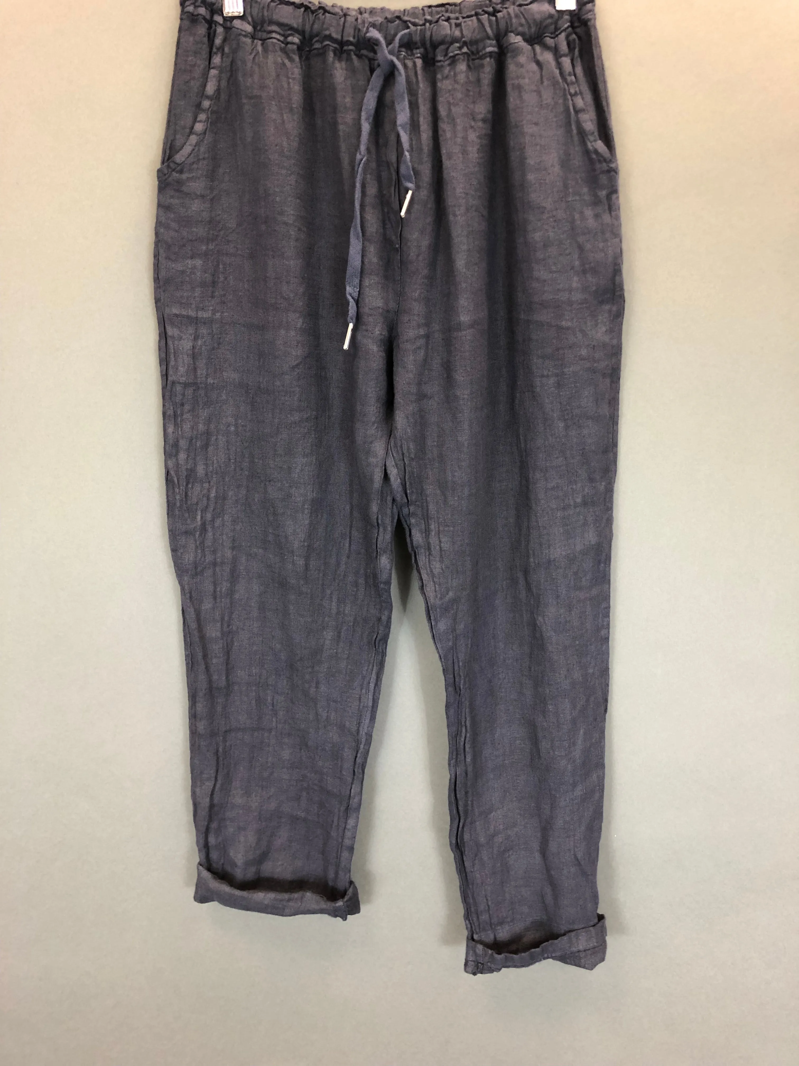 Linen Tie Waist Tapered Pant (Multiple Colors)