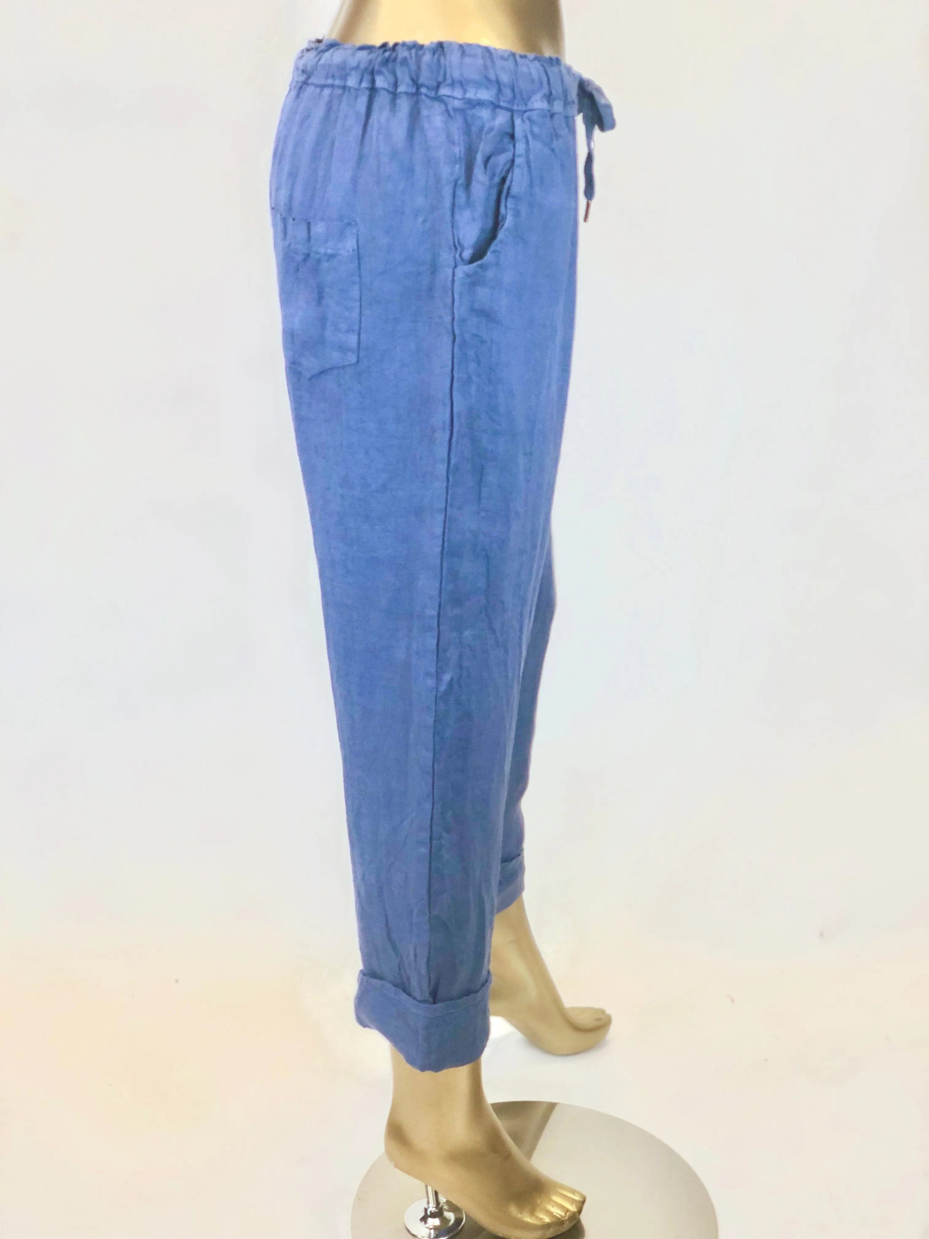 Linen Tie Waist Tapered Pant (Multiple Colors)