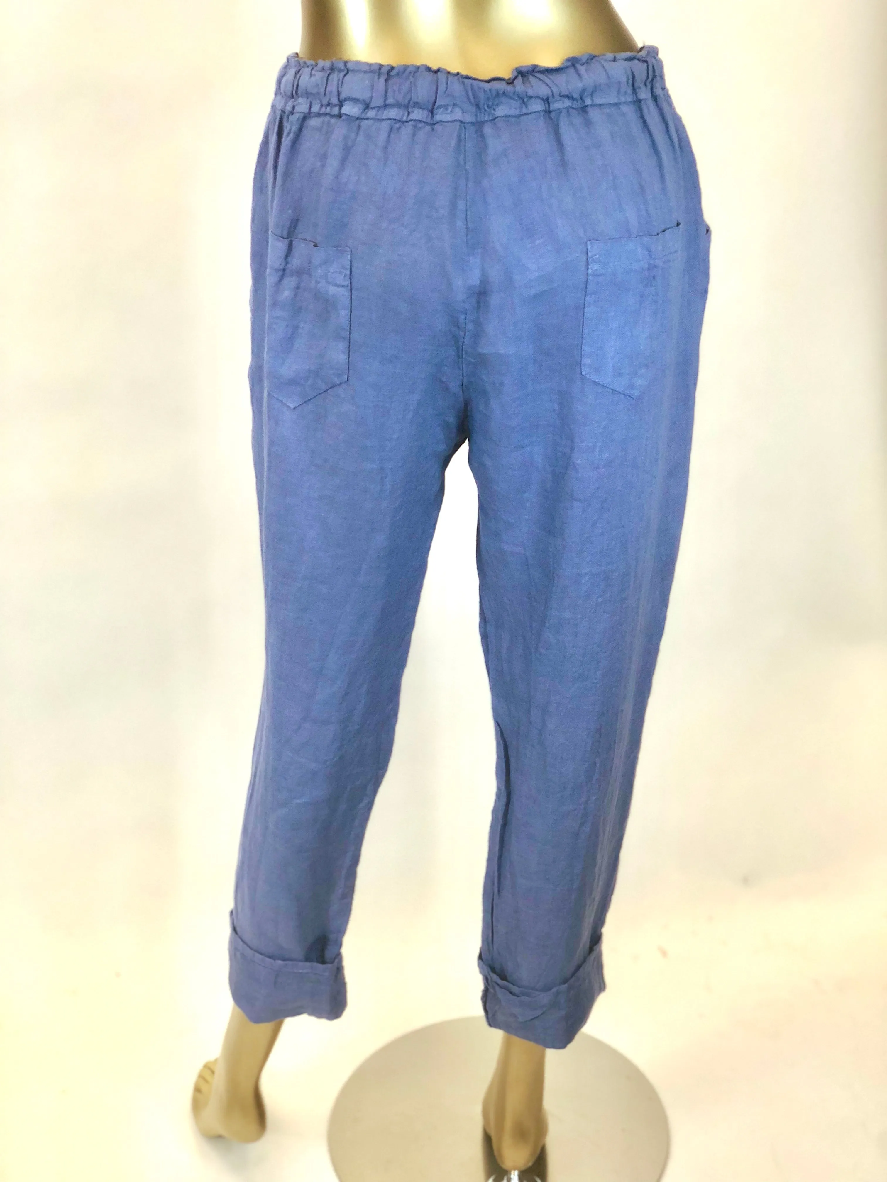 Linen Tie Waist Tapered Pant (Multiple Colors)