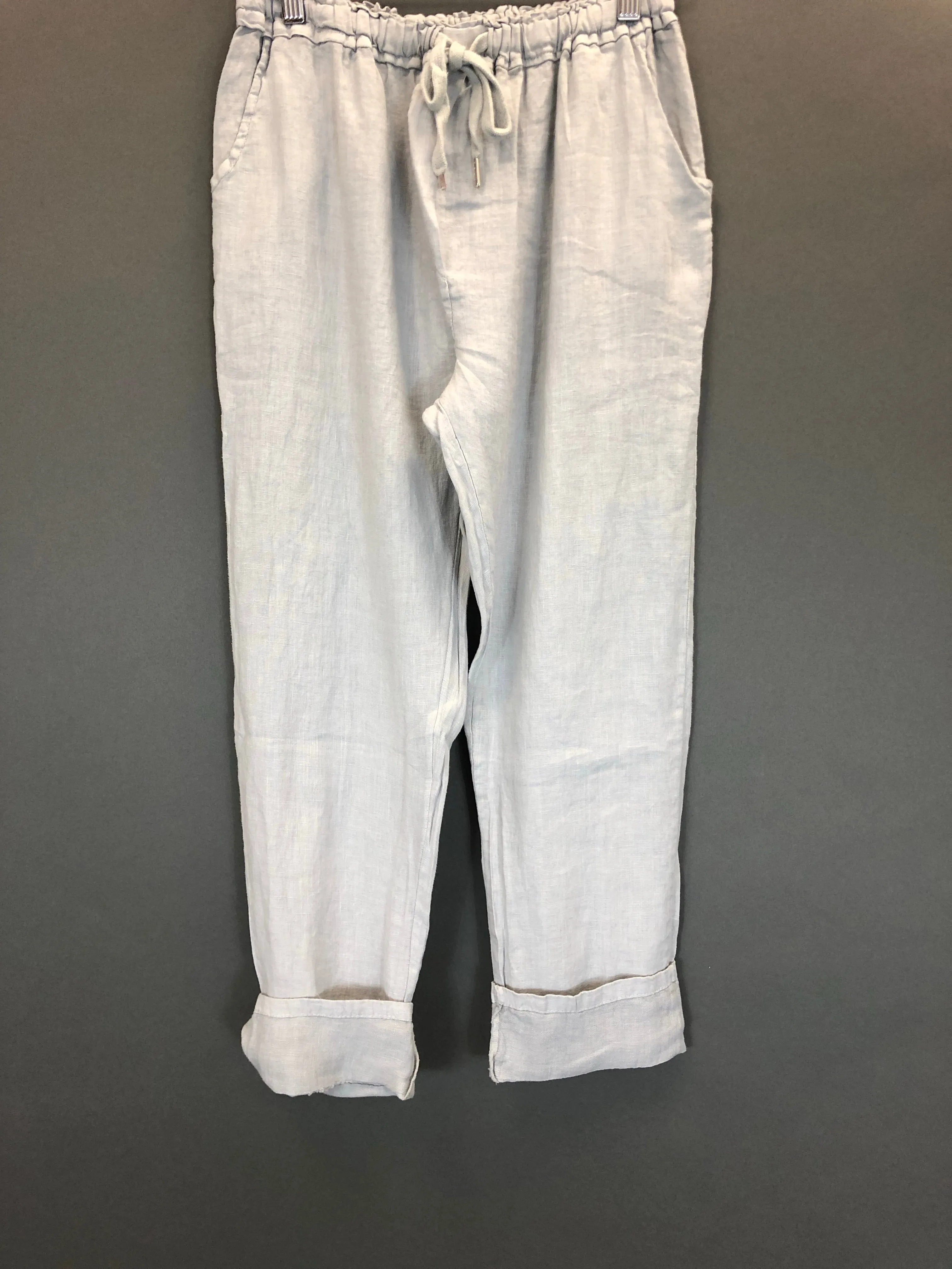 Linen Tie Waist Tapered Pant (Multiple Colors)