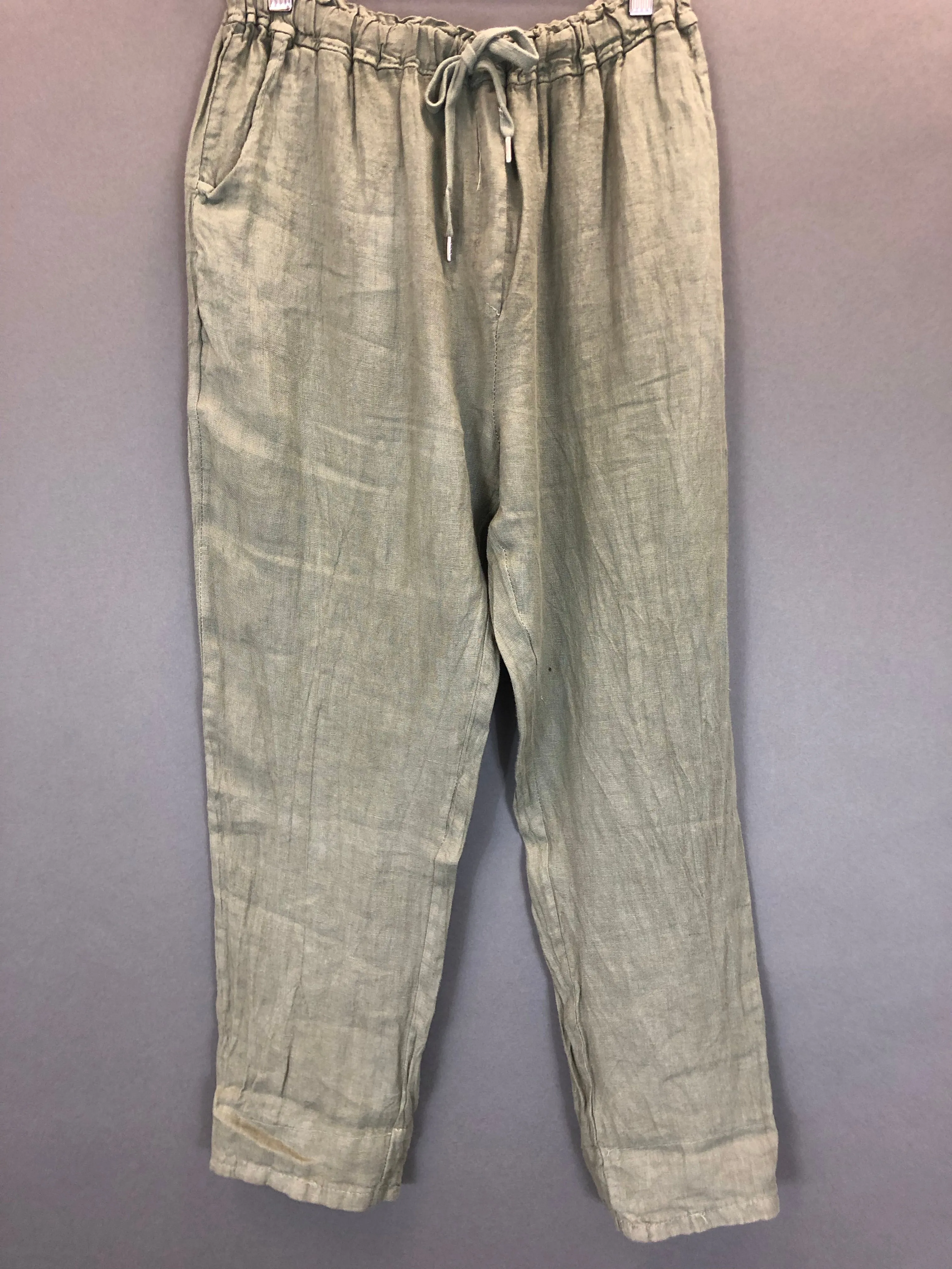 Linen Tie Waist Tapered Pant (Multiple Colors)