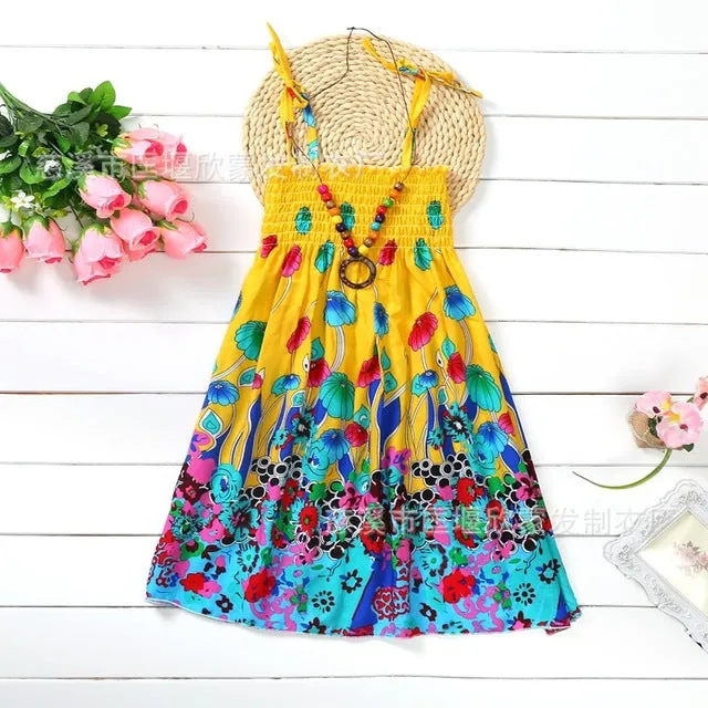 Little Girl's Dress/ Summer Girls Rainbow Beach Dress