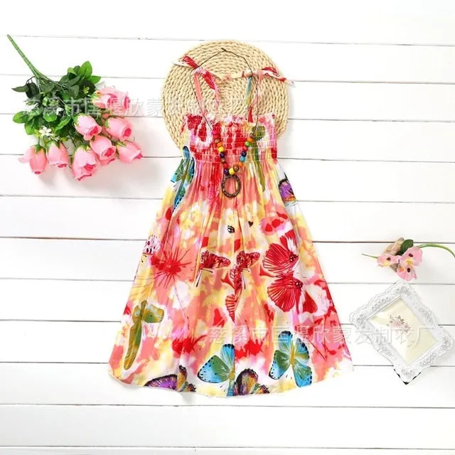Little Girl's Dress/ Summer Girls Rainbow Beach Dress