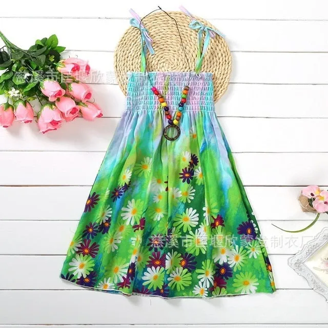 Little Girl's Dress/ Summer Girls Rainbow Beach Dress