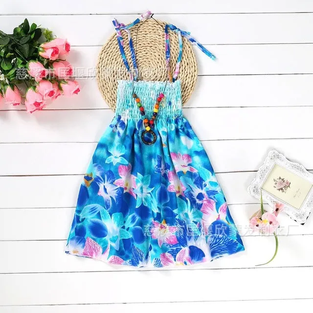 Little Girl's Dress/ Summer Girls Rainbow Beach Dress