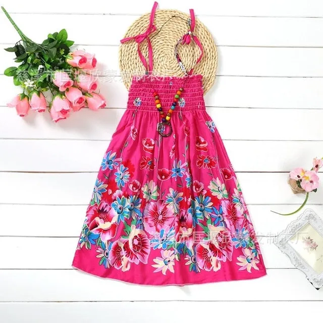 Little Girl's Dress/ Summer Girls Rainbow Beach Dress