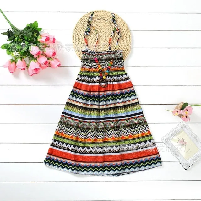 Little Girl's Dress/ Summer Girls Rainbow Beach Dress
