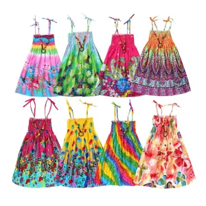Little Girl's Dress/ Summer Girls Rainbow Beach Dress