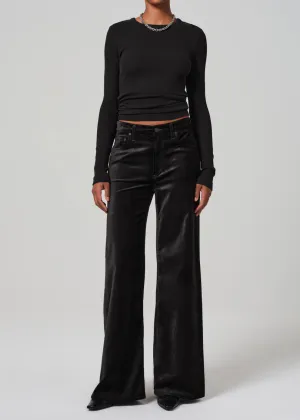 Lolli Mid Rise Baggy Velvet Pant