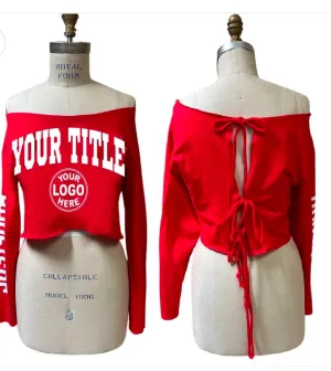 Long Sleeve Off Shoulder Backless Tee