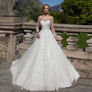 Long Sleeve  Wedding Gowns Plus Size