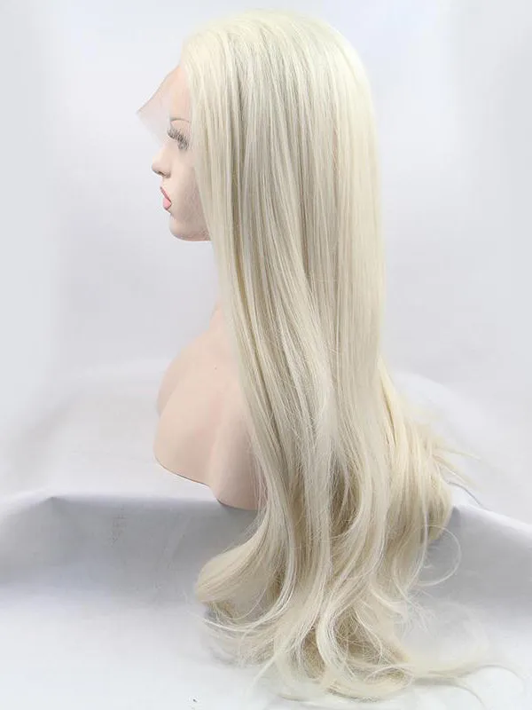 Long Wavy Blonde Synthetic Lace Front Wigs