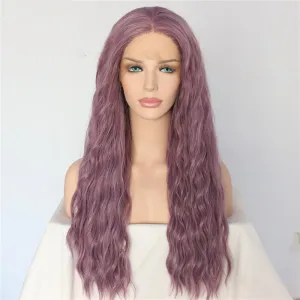Long Wavy Synthetic Lace Front Wigs Purple Wavy Lace Front  Synthetic Wigs