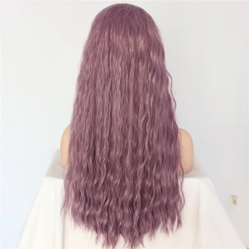 Long Wavy Synthetic Lace Front Wigs Purple Wavy Lace Front  Synthetic Wigs