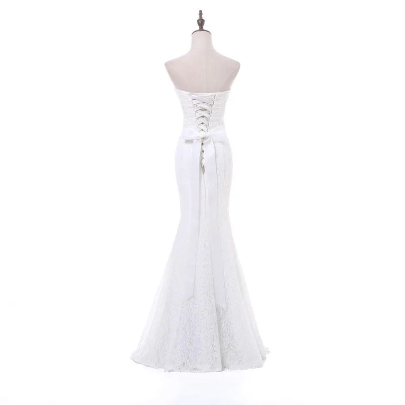 Long Wedding Dress, High Quality  Wedding Dress, Lace Bridal Dress,  Mermaid Wedding Dress, Sweet Heart Wedding Dress, Beading Wedding Dress, LB0354