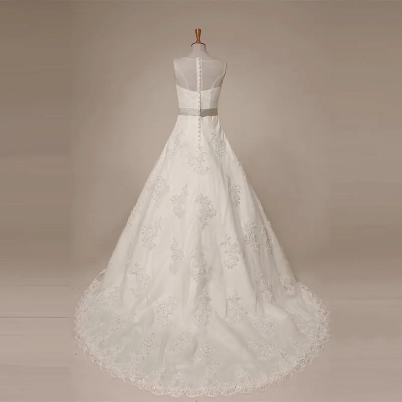 Long Wedding Dress, Lace Wedding Dress, Tulle Wedding Dress, Simple Design Bridal Dress, Sweet Heart Wedding Dress, Custom Made Wedding Dress, LB0265