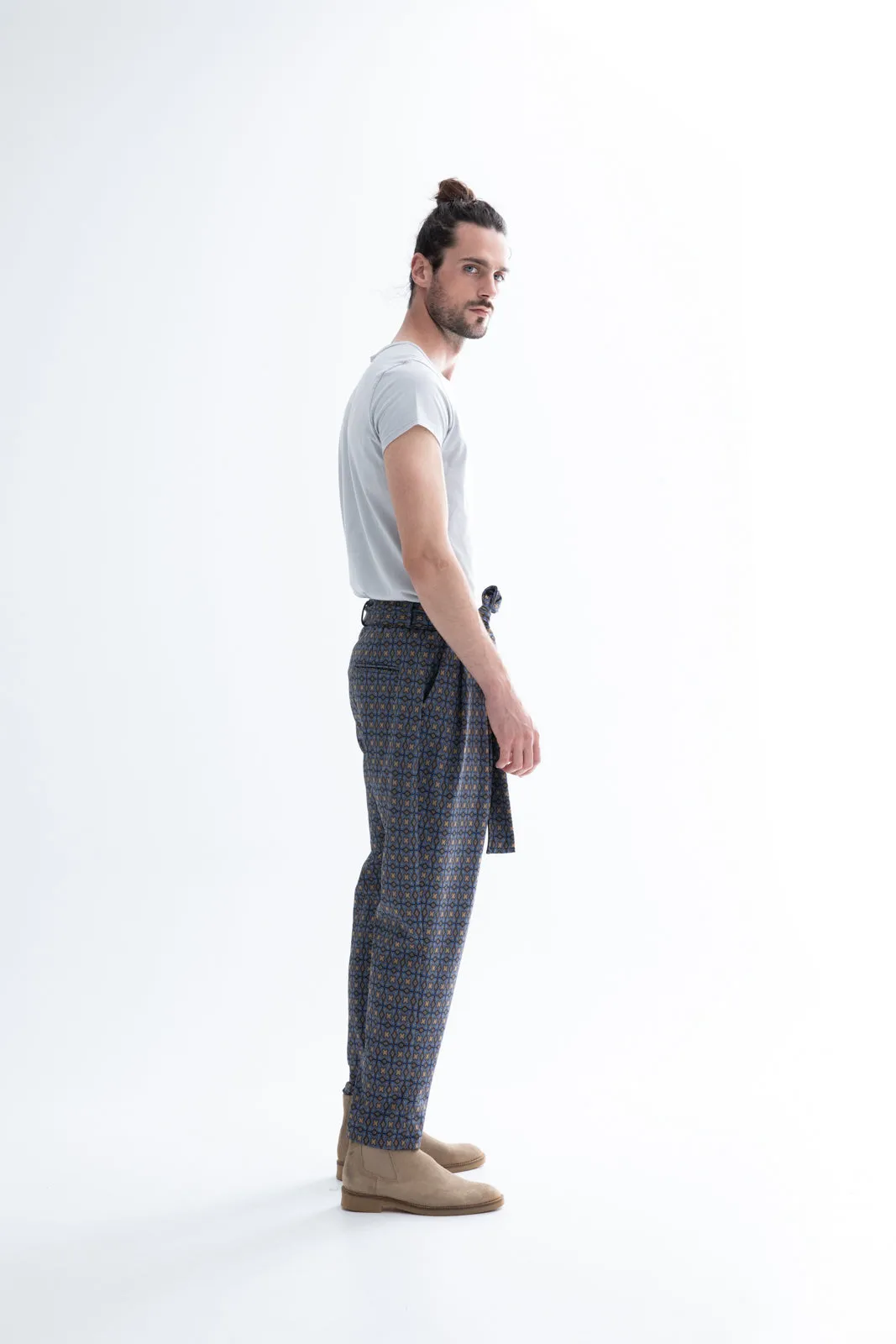 Longus Pants Printed Blue
