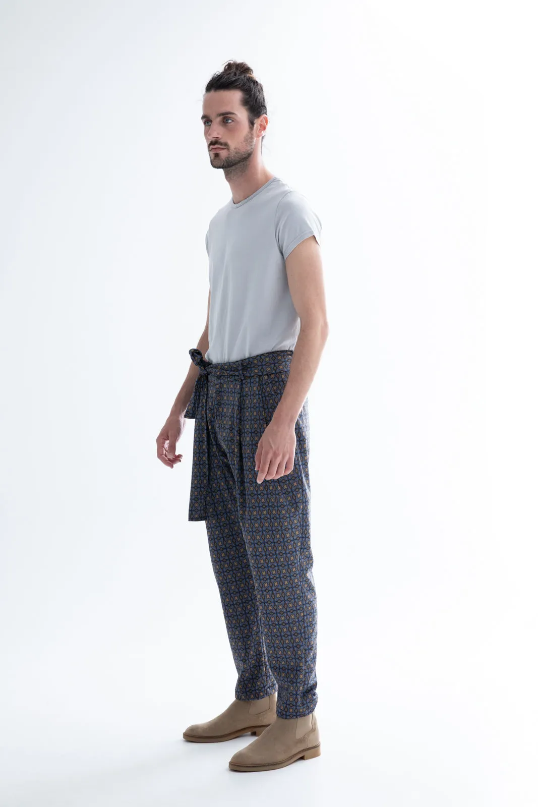 Longus Pants Printed Blue