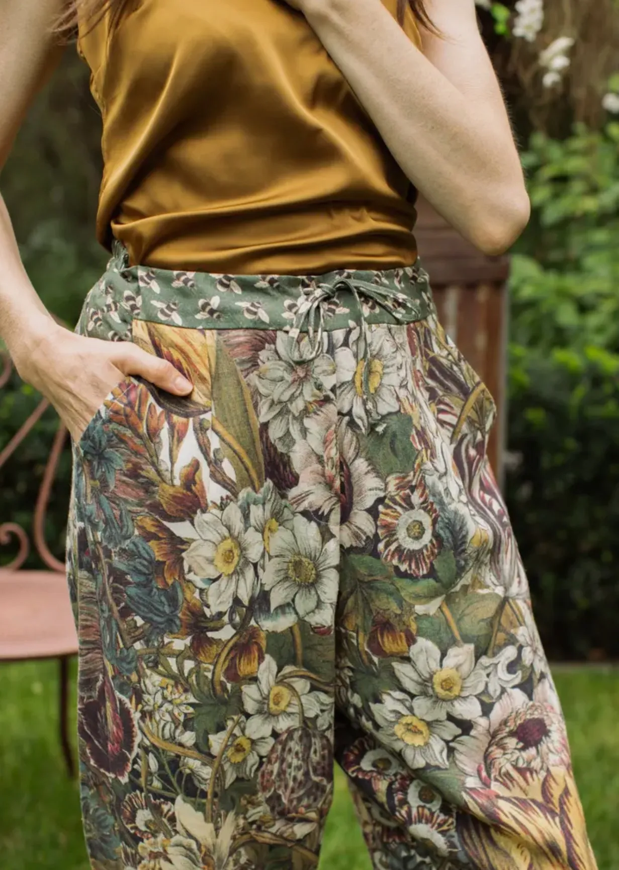 Love Grows Wild Boho Linen Cropped Artist Pants