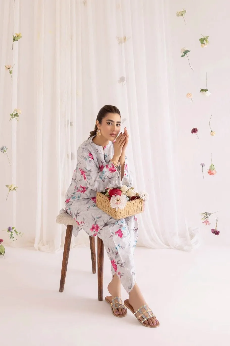 LPS-04 2PC SILK LAWN PRINTED STITCHED