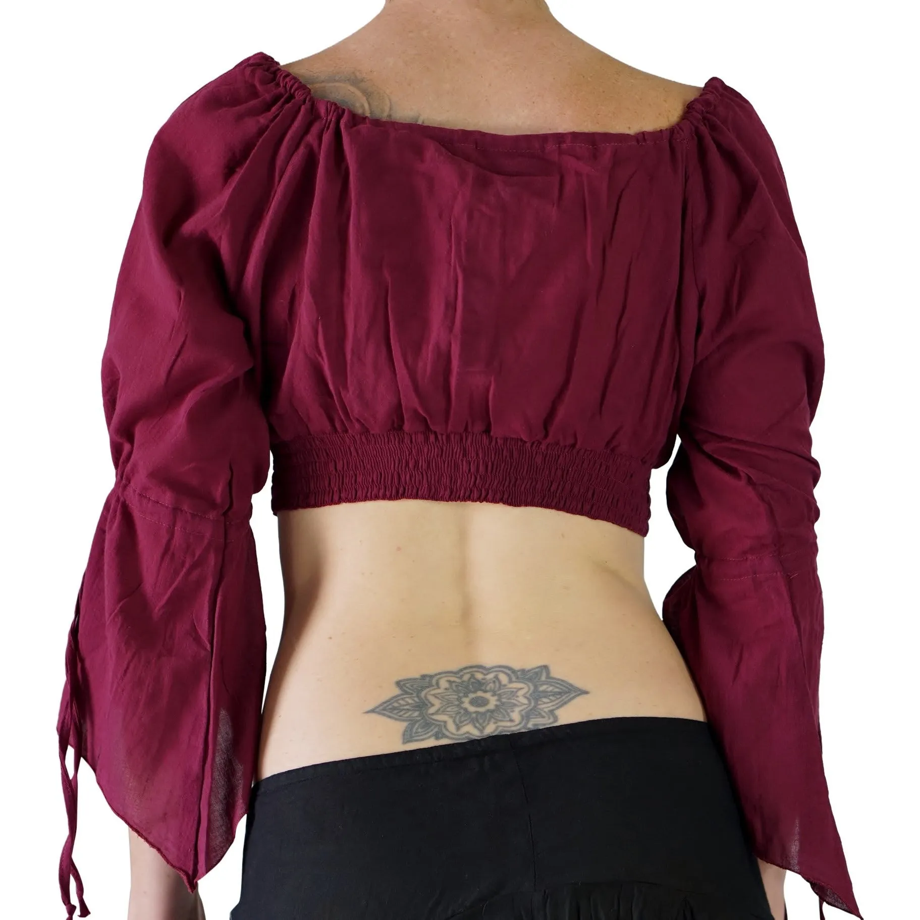 'LS Pull Tie' Chemise - Burgundy